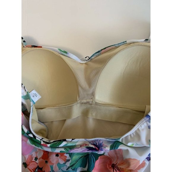 Shore Club Floral Tankini Top/Brief Attached Bra - Picture 5 of 9